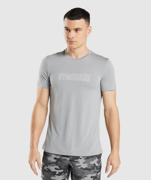 Panske Tricka Gymshark Arrival Graphic Siva | VO1857249